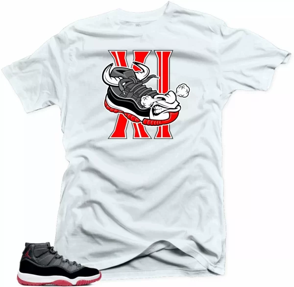 Shirt to Match Jordan 11 Bred 2019-Bull 11 White Tee Jezsport.com