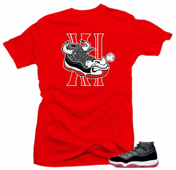 Shirt to Match Jordan 11 Bred 2019-Bull 11 Red Tee Jezsport.com