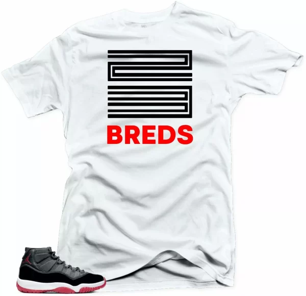 Shirt To Match Jordan 11 Bred 2019 - 23 Breds White Tee Jezsport.com