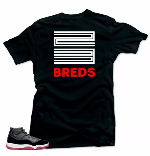 Shirt To Match Jordan 11 Bred 2019 - 23 Breds Black Tee Jezsport.com