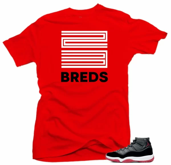 Shirt to Match Jordan 11 Bred 2019 - 23 Breds Red Tee Jezsport.com