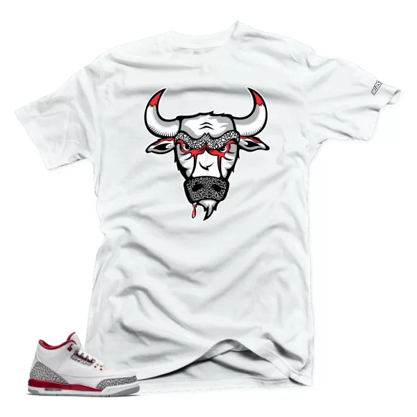 Shirt To Match Jordan 3 Cardinal Red Sneakers -Bull 3 Sneaker Tees Jezsport.com