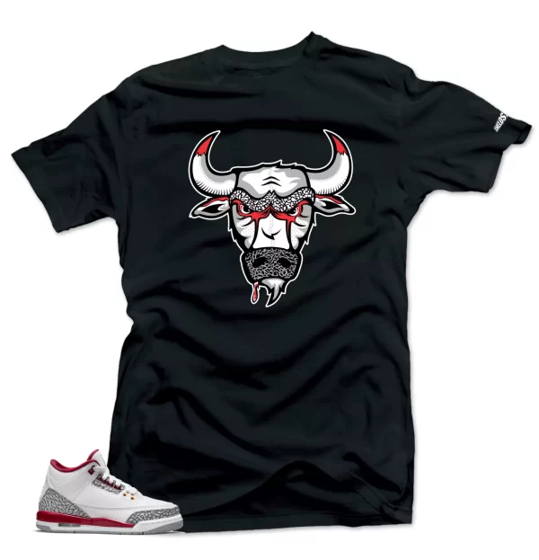 Shirt To Match Jordan 3 Cardinal Red Sneakers -Bull 3 Sneaker Tees Jezsport.com