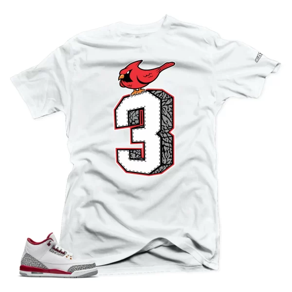 Shirt To Match Jordan 3 Cardinal Red Sneakers - Cardinal 3 Sneaker Tees Jezsport.com