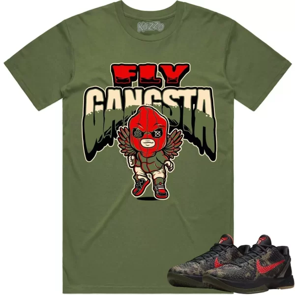 Kobe 6 Italian Camo 6s Shirt to Match - OLIVE FLY GANGSTA Jezsport.com