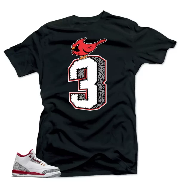 Shirt To Match Jordan 3 Cardinal Red Sneakers - Cardinal 3 Sneaker Tees Jezsport.com