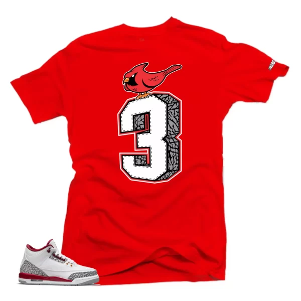 Shirt To Match Jordan 3 Cardinal Red Sneakers - Cardinal 3 Sneaker Tees Jezsport.com