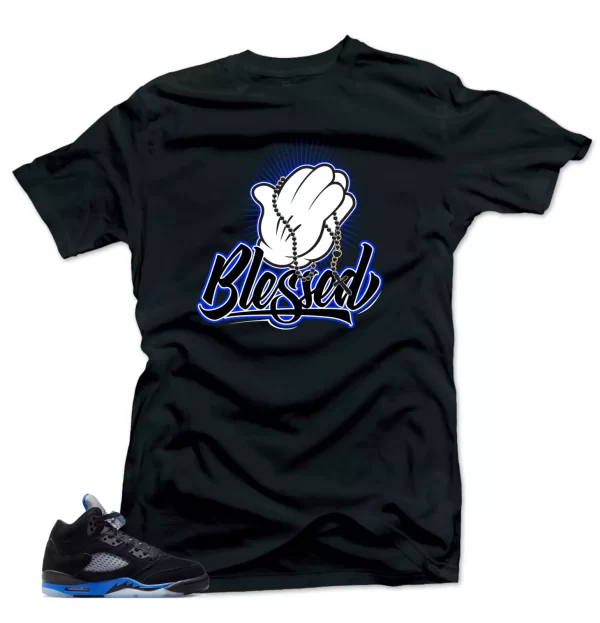 Shirts to Match Jordan 5 Racer Blue Sneakers.Blessed Tees Jezsport.com