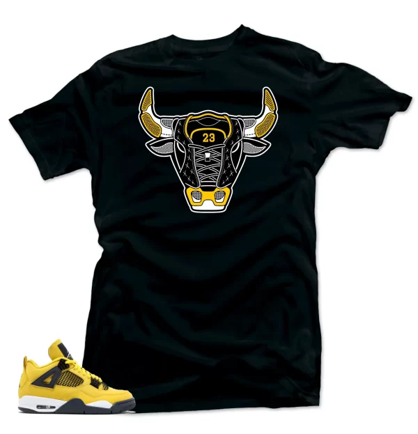 Tee to match Air Jordan Retro 4 Tour Yellow Lighting-Bull 4 Tees Jezsport.com