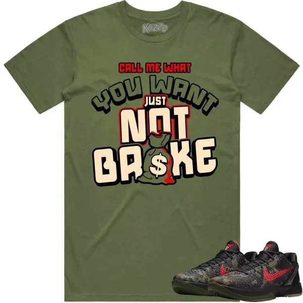 Kobe 6 Italian Camo 6s Shirt to Match - OLIVE NOT BROKE Jezsport.com