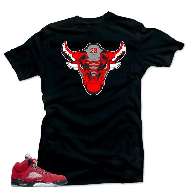 Shirt to Match Jordan Retro 5 Raging Bull Sneaker Shirts - Bull Black Tees Jezsport.com