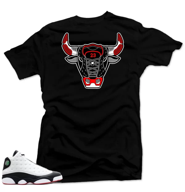 Shirt to Match Jordan 13 He Got Game Sneakers.Bull13 Black Tee Jezsport.com