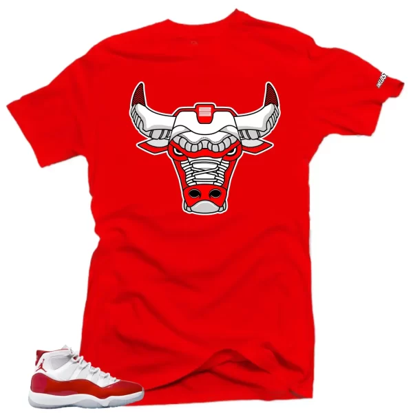 Shirt To Match Jordan 11 Cherry Varsity Red - Bull Air Sneaker Tees Jezsport.com