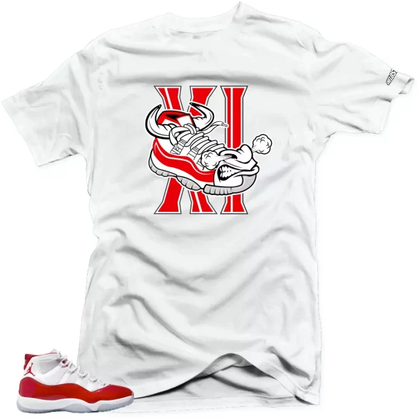 Shirt To Match Jordan 11 Cherry Varsity Red - BULL Air Sneaker Tees Jezsport.com