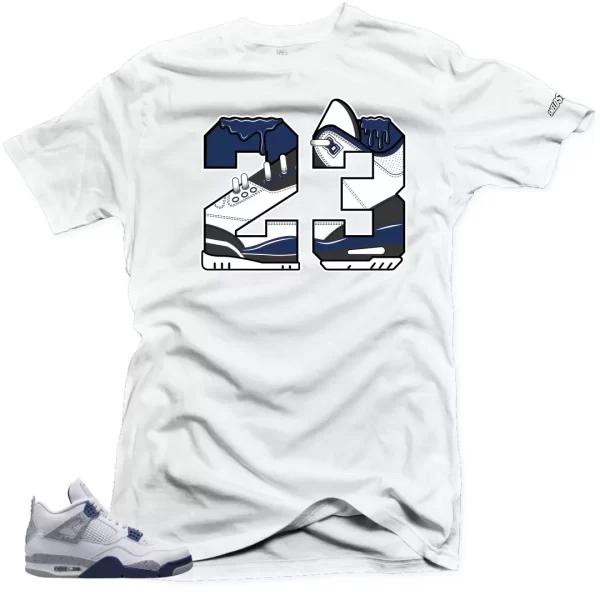 Shirt to Match Jordan 4 Retro White Midnight Navy - 23 Jezsport.com