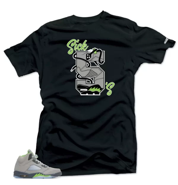 Shirt To Match Jordan 5 Green Bean-Sick 5's Tees Jezsport.com