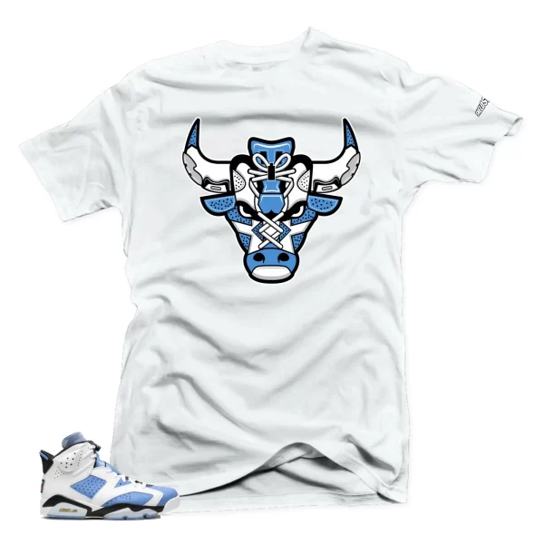 Shirt To Match Jordan 6 UNC University Blue- Bull Sneaker Tees Jezsport.com