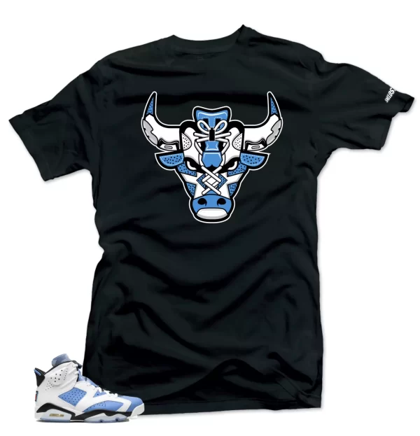 Shirt To Match Jordan 6 UNC University Blue- Bull Sneaker Tees Jezsport.com