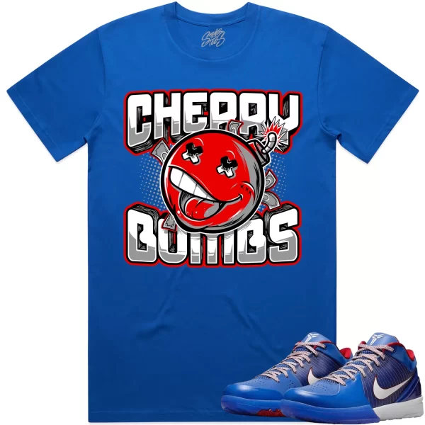 Kobe 4 Philly 4s Shirt to Match - RED CHERRY BOMBS Jezsport.com