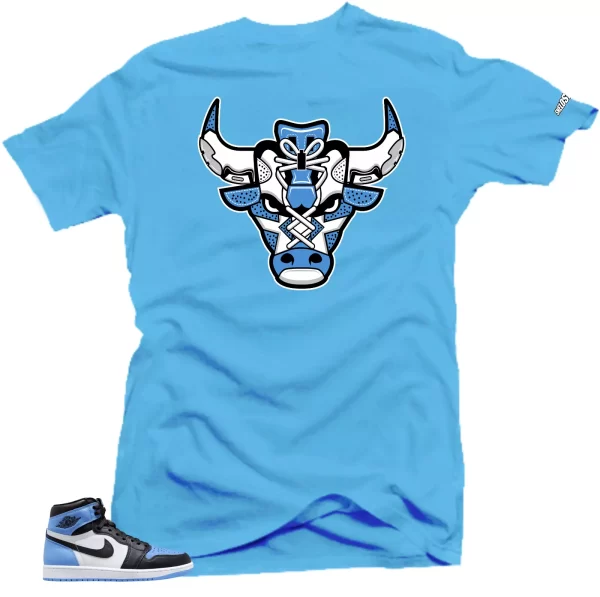 Shirt To Match Jordan 1 UNC Toe Bull Blue) Sneaker tee Jezsport.com