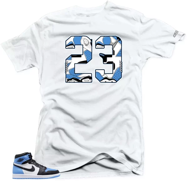 Shirt To Match Jordan 1 UNC Toe 23 Sneaker tee Jezsport.com