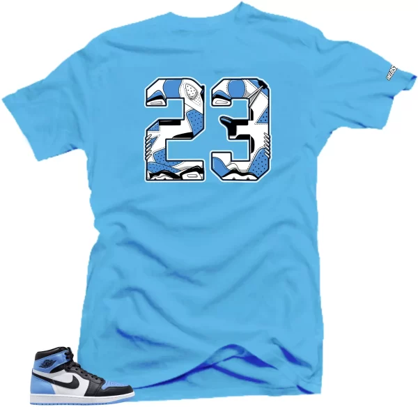 Shirt To Match Jordan 1 UNC Toe 23 Sneaker tee Jezsport.com