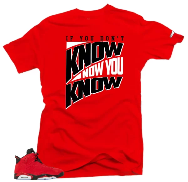 Shirt To Match Jordan 6 Retro Toro Bravo Now You Know Sneaker tee Jezsport.com