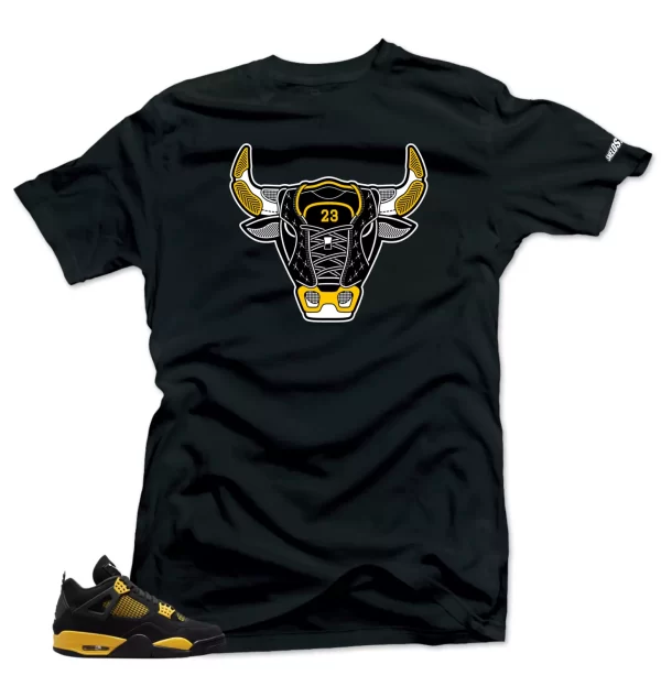 Shirt To Match Jordan 4 Retro Thunder BULL Match Sneaker Shirts Jezsport.com