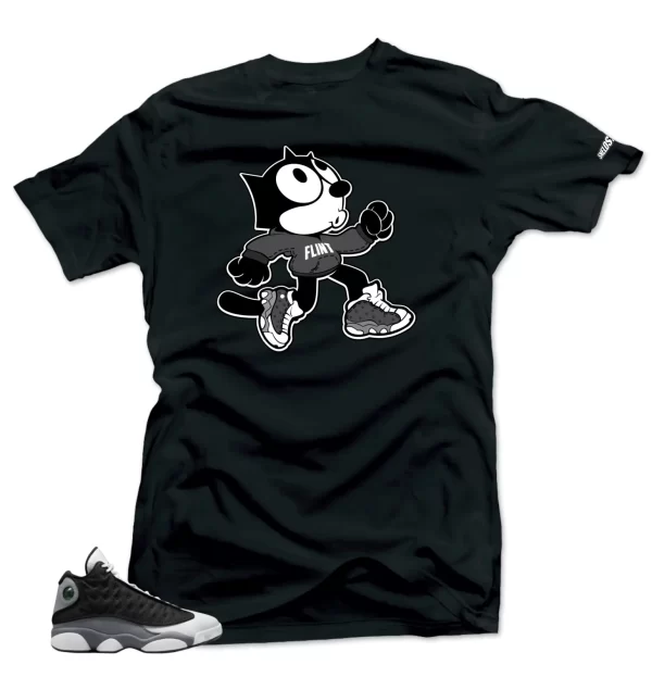 Shirt To Match Jordan 13 Retro Black Flint The Cat Sneaker tee Jezsport.com