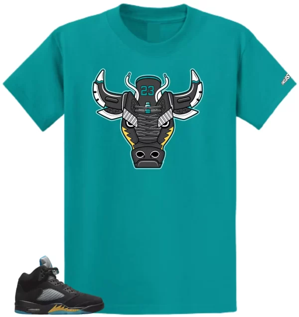 Shirt To Match Air Jordan Retro 5 Aqua Bull Air Sneaker Tees Jezsport.com