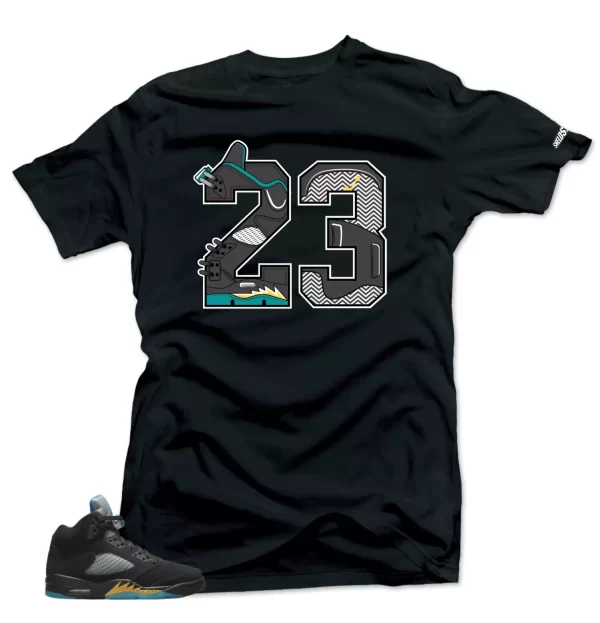 Shirt To Match Air Jordan Retro 5 Aqua 23 Air Sneaker Tees Jezsport.com