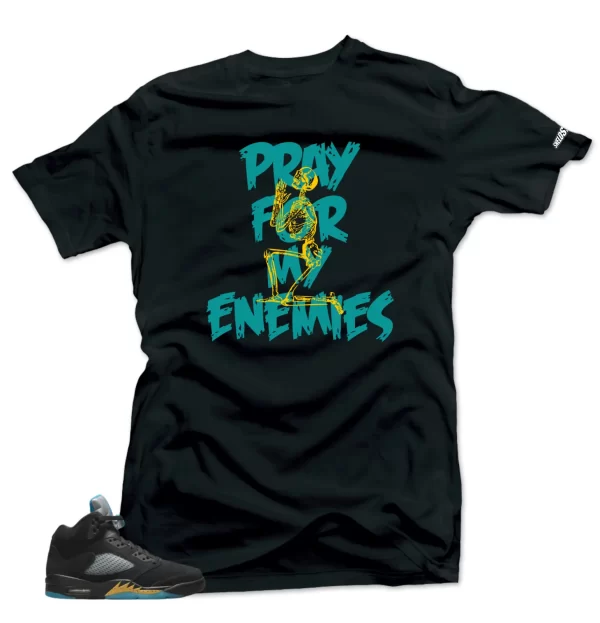 Shirt To Match Air Jordan Retro 5 Aqua Enemies Air Sneaker Tees Jezsport.com