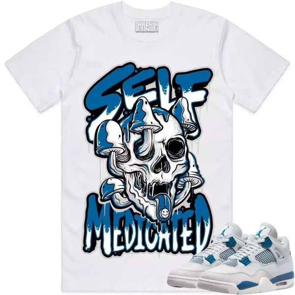 Jordan 4 Military Blue 4s Shirt to Match - MILITARY BLUE SELF MEDICATED Jezsport.com