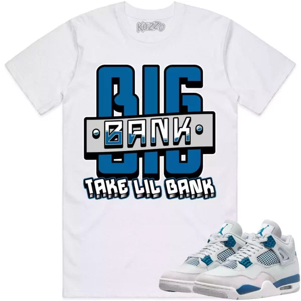 Jordan 4 Military Blue 4s Shirt to Match - MILITARY BLUE BIG BANK Jezsport.com