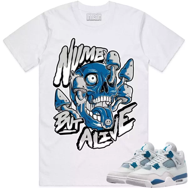 Jordan 4 Military Blue 4s Shirt to Match - MILITARY BLUE NUMB ALIVE Jezsport.com