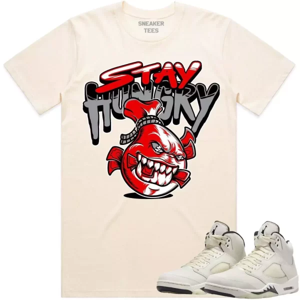 Jordan Retro 5 Sail 5s Shirt to Match - RED STAY HUNGRY Jezsport.com