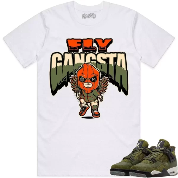 Jordan 4 Craft Olive 4s Shirt to Match - CELADON FLY GANGSTA Jezsport.com