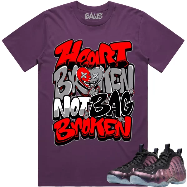 Eggplant Foamposites Shirt to Match - RED HEART BROKEN BAWS Jezsport.com