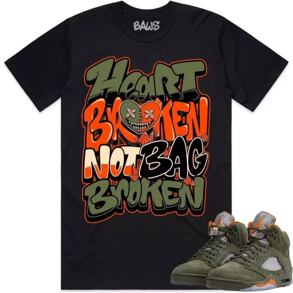 Jordan 5 Olive 5s Shirt to Match - CELADON HEART BROKEN BAWS Jezsport.com