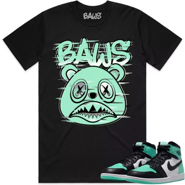 Jordan 1 Green Glow 1s Shirt to Match - GREEN GLOW GLITCH BAWS Jezsport.com