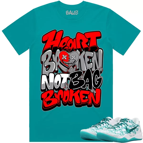 Kobe 8 Protro Radiant Emerald 8s Shirt to Match - RED HEART BROKEN BAWS Jezsport.com