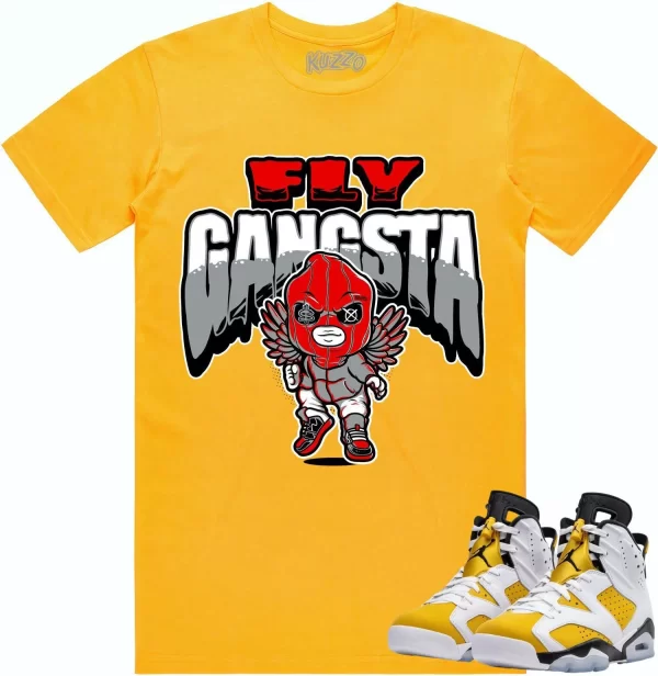 Jordan 6 Yellow Ochre 6s Shirt to Match - RED FLY GANGSTA Jezsport.com