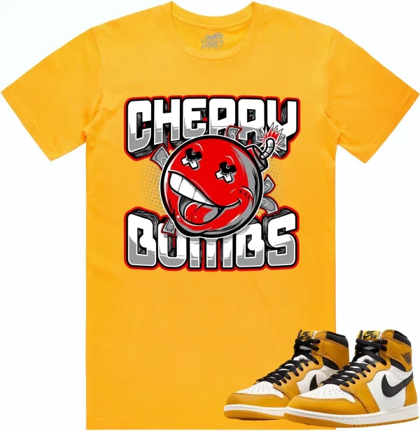 Jordan 1 Yellow Ochre 1s Shirt to Match - RED CHERRY BOMBS Jezsport.com