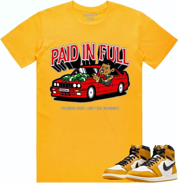 Jordan 1 Yellow Ochre 1s Shirt to Match - RED PAID Jezsport.com