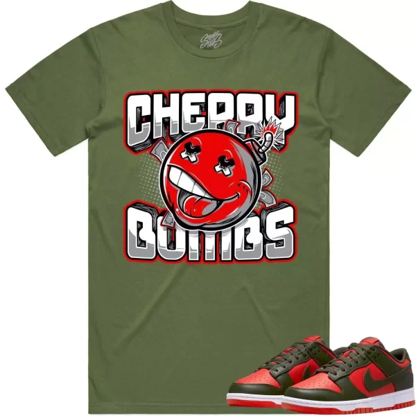 Mystic Red Dunks Shirt to Match - RED CHERRY BOMBS Jezsport.com