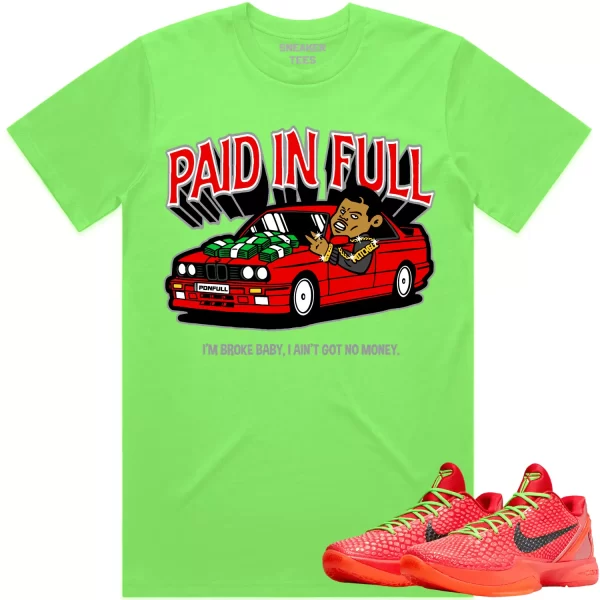 Kobe 6 Reverse Grinch 6s Shirt to Match - RED PAID Jezsport.com