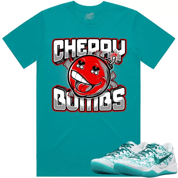 Kobe 8 Protro Radiant Emerald 8s Shirt to Match - RED CHERRY BOMBS Jezsport.com