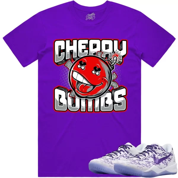 Kobe 8 Court Purple 8s Shirt to Match - RED CHERRY BOMBS Jezsport.com