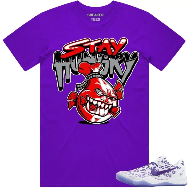 Kobe 8 Court Purple 8s Shirt to Match - RED STAY HUNGRY Jezsport.com