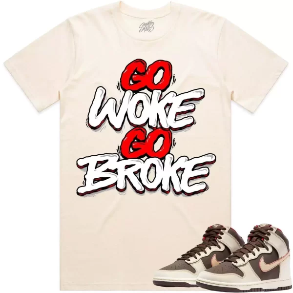 Baroque Brown Dunks Shirt to Match - RED GO WOKE GO BROKE Jezsport.com